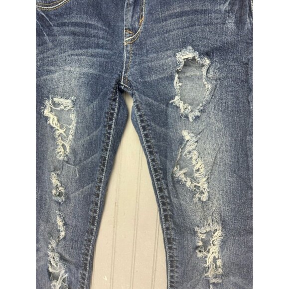Wallflower Size 5 Womens Jeans Low Rise Distress Boot Cut Stretch Med Wa… - Picture 4 of 6